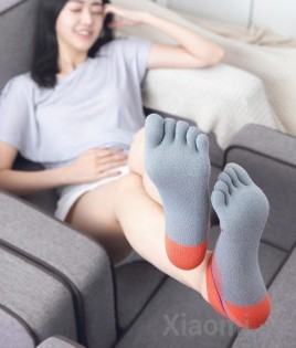 Носки 90FUN Coolmas Sports Five Finger Socks 2 pairs Grey 35-39